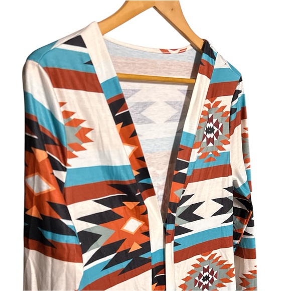CARDIGAN DUSTER - aztec stripe MEDIUM NWOT - Picture 5 of 8